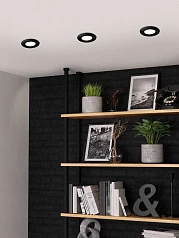 стильные 900751 Встраиваемый светильник PENETO, 4,6W (GU10), ?87, сталь, черный в Краснодаре