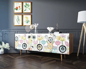 Комод "Berber" удлиненный арт BB11/Print_03 в интерьере в Краснодаре