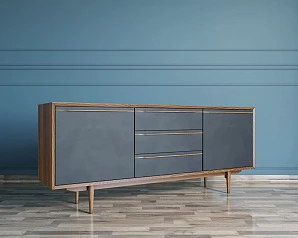 Комод "Brun Black" с тремя ящиками и дверками арт BR-03/Black в интернет-магазине в Краснодаре