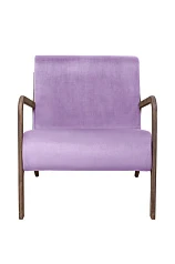 Низкое кресло с деревянными подлокотниками Mody Purple фиолетовое в Краснодаре