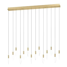 390362 Люстра диммируемая MIRADOR, 14X3,3W (LED), 3000K, 4760lm, L1400, B120, H2200, сталь, латунь, золотой/пластик, прозрачный на заказ в Краснодаре
