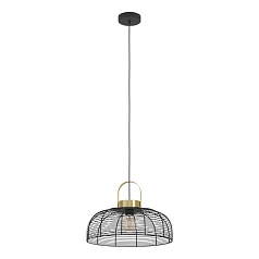 красивые 43964 Подвесной светильник (люстра) ROUNDHAM, 1X40W (E27), ?450, сталь, черный, матовая латунь на заказ в Краснодаре