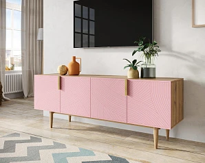 красивый Комод под TV с четыремя дверками "Line" LN06/GR1/pink в Краснодаре