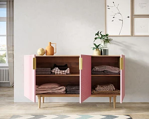 купить красивый Комод с тремя дверками "Line" LN02/GR1/pink в интернет-магазине в Краснодаре