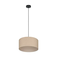 купить 900859 Подвесной светильник (люстра) FENIGLIA, 1X40W (E27), ?380, сталь, черный / текстиль, лен, беж в Краснодаре