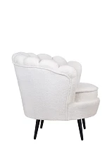 купить Низкое кресло ракушка Pearl цвет белый на черных ножках в Краснодаре