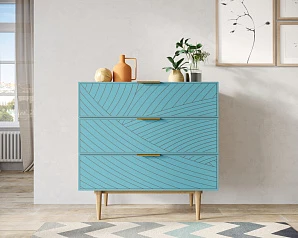 купить стильный Комод с тремя ящиками "Line" LN12/GR1/blue в Краснодаре