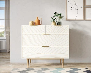 купить красивый Комод с четыремя ящиками "Line" LN14/GR1/beige в интернет-магазине в Краснодаре
