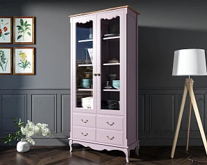 красивый Шкаф Leontina Lavanda для посуды высокий 4 ящика  арт ST9355/4L в интернет-магазине в Краснодаре