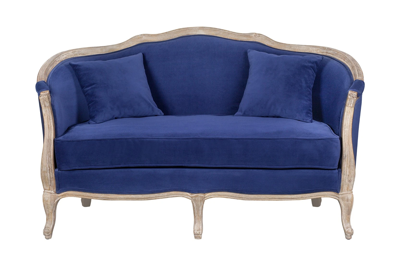 купить красивый Дизайнерский двухместный диван Darcy 2 ампир синий в интернет-магазине в Краснодаре