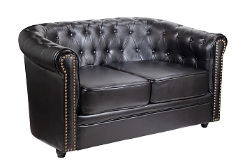 заказать Кожаный диван лофт Karo V2 черный в интернет-магазине в Краснодаре