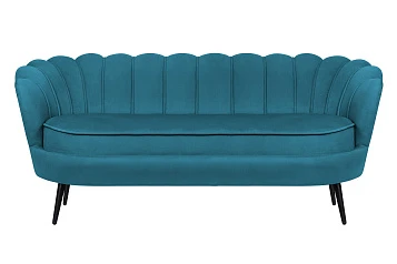 Диван для гостиниц Pearl Triple Marine Velvet на черных ножках в интернет-магазине в Краснодаре