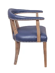 Мягкий стул с подлокотниками Tanner Blue Leather в Краснодаре