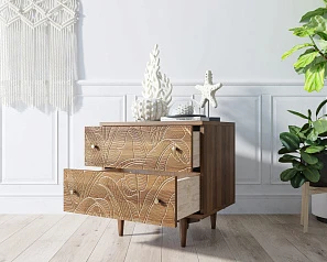 Комод "Boho" 2 ящика джангл арт BH06 в интерьере в Краснодаре