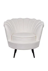 Кресло ракушка Pearl Beige на черных ножках в интерьере в Краснодаре