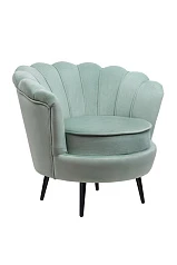 купить Низкое кресло ракушка Pearl Green на черных ножках в Краснодаре