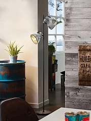 49722 Торшер BARNSTAPLE с ножн. выкл., 2х40W (E27), H1580, основа ?270, дерево, сталь, патина в интернет-магазине в Краснодаре