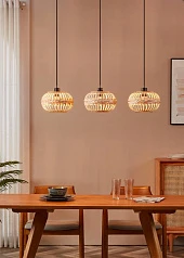 красивые 43863 Люстра AMSFIELD 1, 3X40W (E27), L960, B260, H1100, сталь, черный / дерево на заказ в Краснодаре