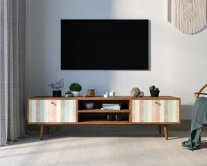 красивый Комод "Berber" с нишей низкий под TV принт 45 арт BB49/Print_45 на заказ в Краснодаре
