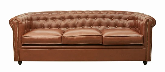 купить Трехместный диван кожаный лофт Karo brown 3S коричневый в Краснодаре