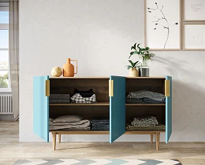 Комод с тремя дверками "Line" LN02/GR1/blue в Краснодаре
