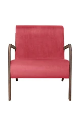 купить красивое Низкое кресло с деревянными подлокотниками Mody Karmin красное в интернет-магазине в Краснодаре