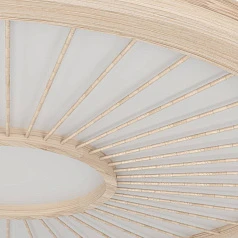 стильные 390297 Люстра диммируемая DEHESA, 36W (LED), 4000K, 5400lm, ?610, алюминий, сталь, белый/дерево в Краснодаре