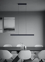 заказать стильные 390368 Люстра диммируемая MONTEBUONO, 2X10W (LED), 3000K, 2600lm, L1800, B65, H1500, сталь, анодированный черный/пластик, белый в Краснодаре