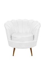 Низкое кресло ракушка Pearl White в интерьере в Краснодаре