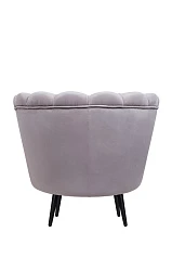купить Низкое кресло ракушка Pearl Grey на черных ножках в Краснодаре
