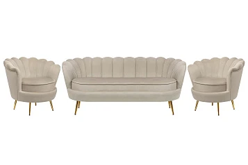 Комплект кресел и дивана ракушка Pearl Triple Taupe в интернет-магазине в Краснодаре