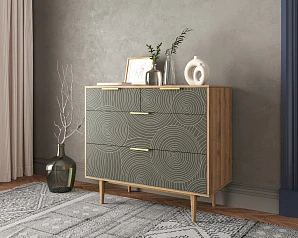 красивый Комод с четыремя ящиками "Line" R22/browngrey на заказ в Краснодаре