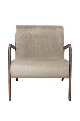 красивое Низкое кресло с деревянными подлокотниками Mody Taupe коричневое в Краснодаре