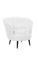 заказать Низкое кресло ракушка Pearl White на черных ножках в Краснодаре