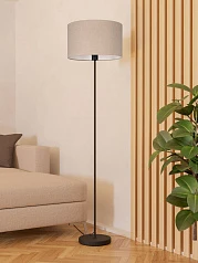 купить 900862 Торшер с ножным выключателем FENIGLIA, 1X40W (E27), H1510, сталь, черный / текстиль, лен, беж в интернет-магазине в Краснодаре