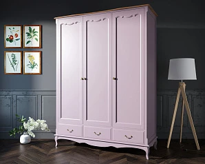 Шкаф Leontina Lavanda для одежды трехстворчатый с ящиками арт ST9327KR/3L в интерьере в Краснодаре