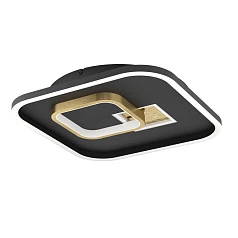 купить красивые 901245 Светодиодный потолочный светильник  TIRIOLO, 21,3W(LED), 380X380, сталь, пластик, черный, золотой, 4000K, 2100lm в Краснодаре