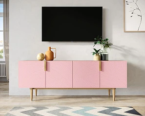 красивый Комод под TV с четыремя дверками "Line" LN06/GR1/pink в Краснодаре