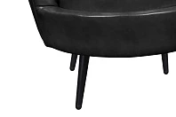 Низкое кресло ракушка Pearl Black V2 на черных ножках в Краснодаре