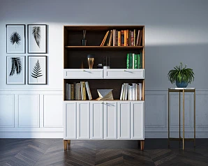Стеллаж широкий двухстворчатый "Андерсен (Andersen)" арт AN17WH в Краснодаре