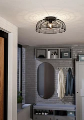 43896 Потолочная люстра RINROE, 1х40W (E27), H200, ?450, сталь, черный на заказ в Краснодаре