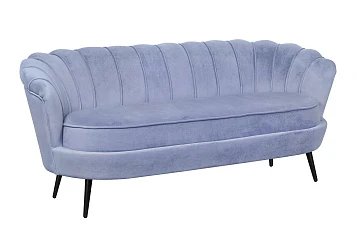 Диван ракушка для гостиниц Pearl Triple Blue на черных ножках в Краснодаре