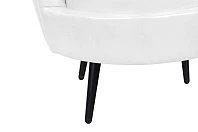 Низкое кресло ракушка Pearl White на черных ножках в интернет-магазине в Краснодаре