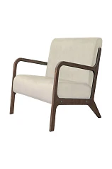 купить Низкое кресло с деревянными подлокотниками Mody Beige бежевый в Краснодаре
