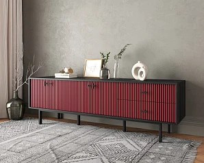Комод с четырьмя дверками и двумя ящиками "Emerson" арт EM04/red/L на заказ в Краснодаре