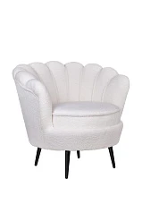 заказать Низкое кресло ракушка Pearl цвет белый на черных ножках в Краснодаре