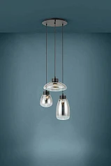 фото 390299 Люстра диммируемая SARNARRA, 3X5,4W (LED), 2700K, 1530lm, ?465, сталь, черный/стекло, черный полупрозрачный в Краснодаре