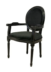 Мягкий стул с подлокотниками Diella Black Velvet в интерьере в Краснодаре