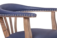 Мягкий стул с подлокотниками Tanner Blue Leather в Краснодаре