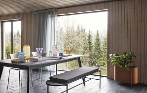 стильные БАНКЕТКА С ПОДУШКОЙ HUBSCH, ДЕРЕВО/МЕТАЛЛ ЧЕРНЫЙ в Краснодаре